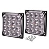 Biqing 2PCS Ultra-Thin Emergency Warning Lights Hi/Lo/Flashing 3Modes,Square 16LED Side