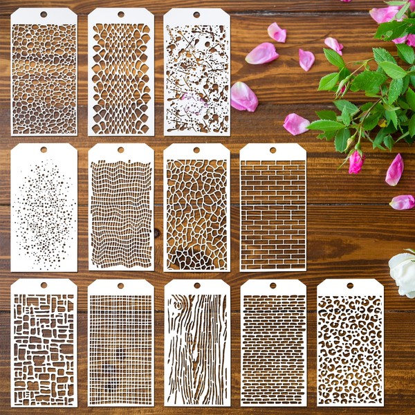 YUXIANLB Stencils for Painting 12pcs Stencils for Crafts Reusable Graffiti