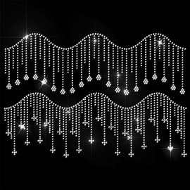 ANATTASOUL Iron On Rhinestone Transfer Sticker Crystal Iron-On Sticker Tassel Hotfix Bling Rhinestone Patch For Clothes Hat Carry Bag DIY Crafts Gifts Festival