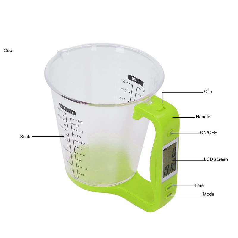 Elektronische Küchenwaage, Messbecher mit LCD-Display, Digitale Lebensmittelwaage, Messbecher für Kaffee,