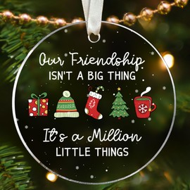 Best Friend Ornaments for Christmas Tree - Best Friend Christmas Ornaments, Best Friend Ornaments for Women, Bestie Ornaments, Friendship Christmas Ornaments - Bestie Gifts - Acrylic Bestie Ornament