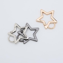 Star Shaped Stainless Steel Keychain Clip Carabiner Snap Hook Holder Star Carabiner Hook Clip Key Holder Carabiner Clip for Keys and Wallet with Key Chain Rings,Keychain Carabiner, Accessories