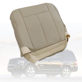 FZJDSD Camel Tan Driver Side Bottom Perforated Microfiber Leather Seat Cover Compatible with Ford Expedition 2007 2008 2009 2010 2011 2012 2013 2014