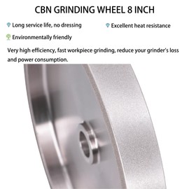 MORESUPERHARD CBN Grinding Wheel 8 inch 320 Grit，1" Wide，5/8" Arbor，Aluminum Body，for Sharpening High Speed Steel Tools Woodturning Tools，for All Kinds of 8 inch Bench Grinders