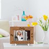 Wood Picture Frame with Wood Stand, Footprint Photo Frame Tabletop