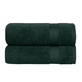 Elegant Comfort Premium Turkish Cotton 2 Pack Bath Towel Set - 27 x 54 inch, Luxurious Hotel Spa Quality 100% Turkish Cotton 2PC Bath Towel Set - Highly Absorbent - Soft Bathroom Towels, Hunter Green