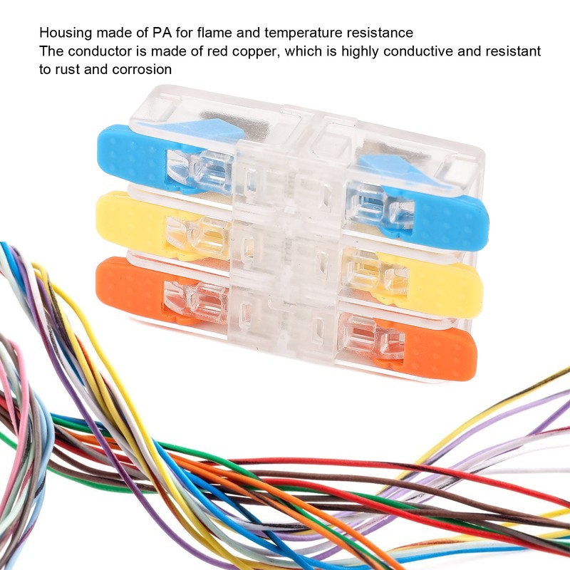 10Pcs Lever Wire Connector Electrical Quick Wiring Connect Inline Splicing