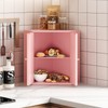 Trironsun Corner Bread Box for Kitchen Counter Double Layer Bamboo