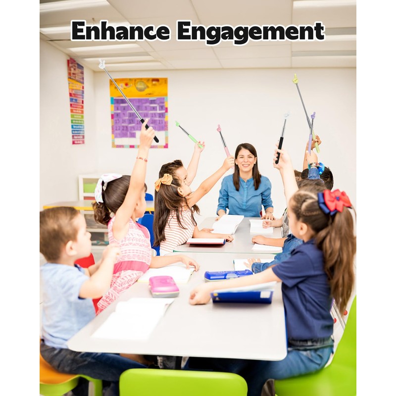 Dumero Extendable Finger Pointer Stick, School Collapsible Telescoping Long Hand
