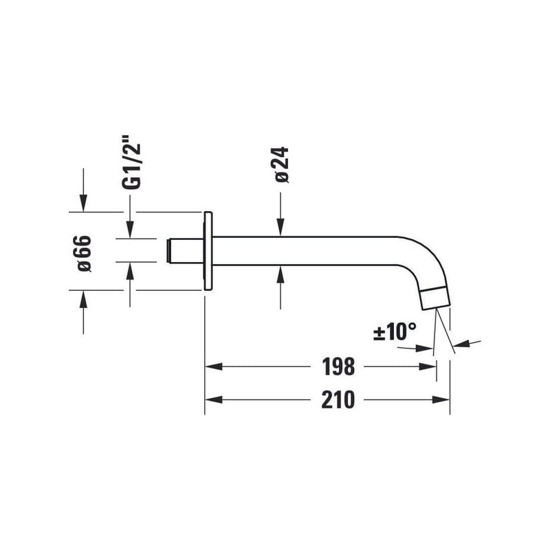 Duravit No.1 Bath Filler with Round Wall Cover, Bath Inlet,