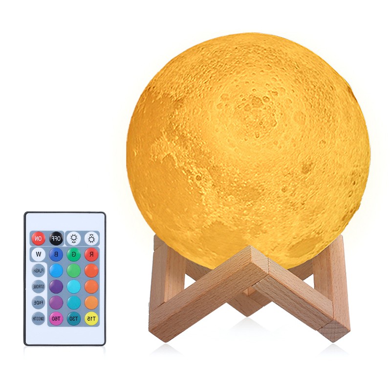 Tomshine Moon Light with Wood Stand Remote & Touching Control