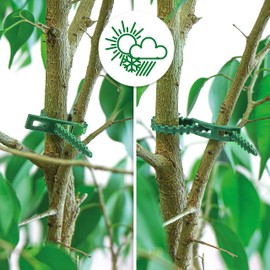 com-four® 200x plant binder - plant binder green - universal binder - flower binder - tie shrubs & stabilize plants - 10 cm (10 centimeters)