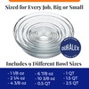 Duralex Gigogne Stackable Glass Mixing Bowls Set, Chip Resistant Durable