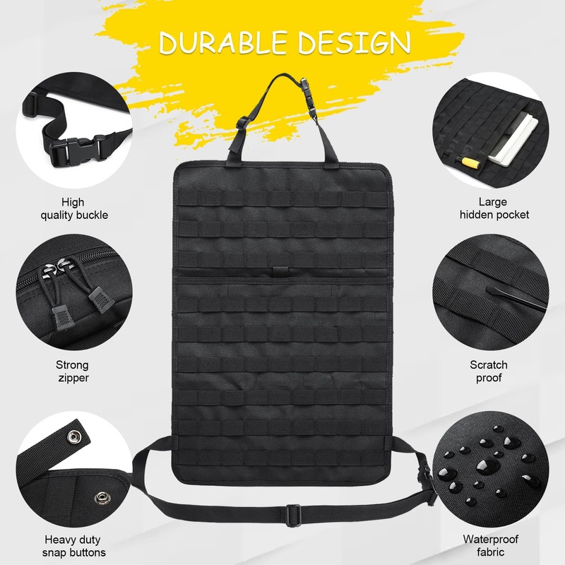 Tactical Car Seat Back Organizer, 2025 Upgrade Tactical Vehicle Panel
