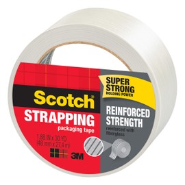 Scotch Brand Strapping Tape, 1.88 x 30 Yards (8950-30), Clear/White - Pack of 6