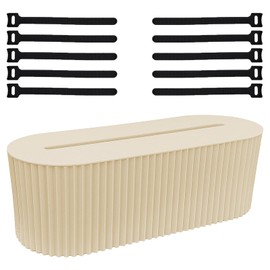 Cable Box, Beige Cable Management Box, Cable Organiser Box, Cable Management Box, with Storage Cord, Small Storage Box for Power Strip