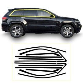 Side Window Trim Chrome Delete Blackout Overlay Kit Pre-Cut Vinyl Compatible for Jeep Grand Cherokee 2011-2021