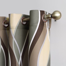 No. 918 Intersect 2-Pack Ogee Print Semi-Sheer Grommet Curtain Panel Pair