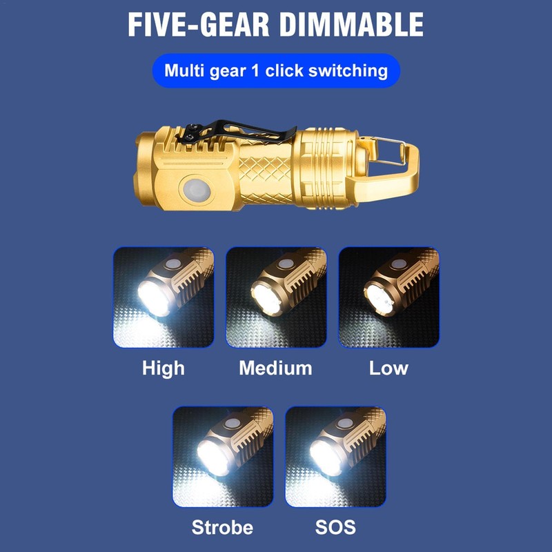 Pocket Flashlights High Lumens - Powerful Small Bright Flashlight High