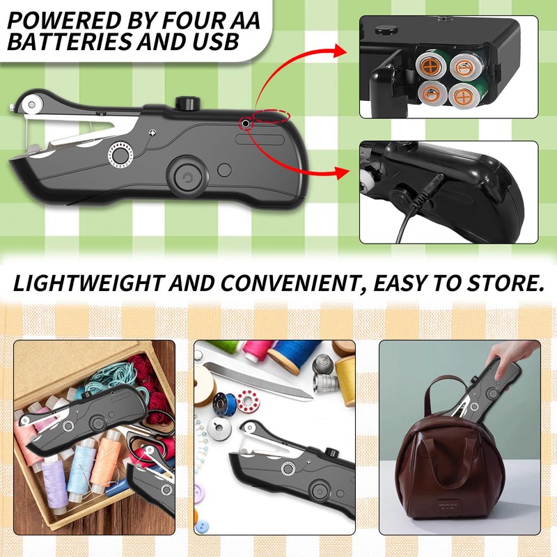 Handheld Sewing Machine,Electric Mini Portable Sewing Machine for Beginners &