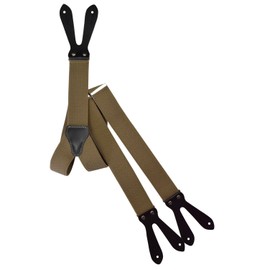 Olata Y Button Up Braces | Unisex Suspenders - 3.5cm, cream