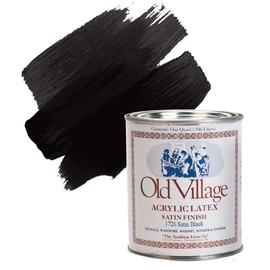 Old Village Satin Black Water-Based Paint Exterior and Interior 1 qt.