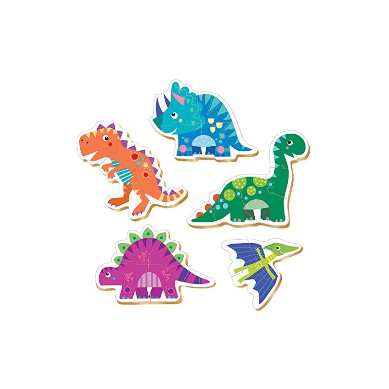 Educa - Dinosaur, Baby Puzzle Set with 5 Puzzles for