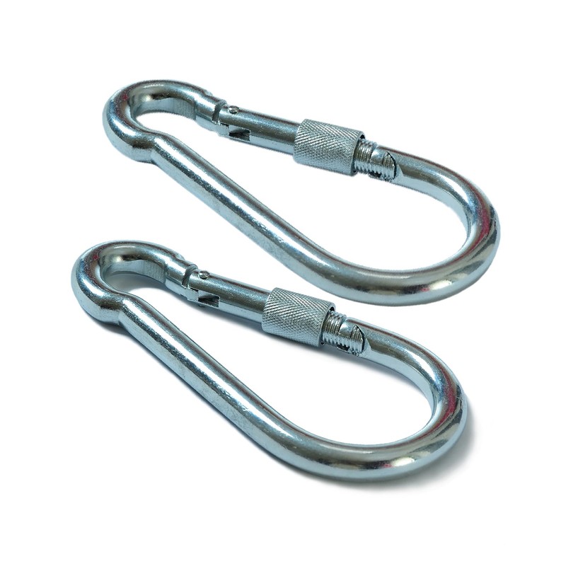 Set of 2 Large Screw Lock Carabiner Hooks 13mm x