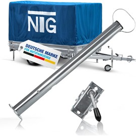 NTG Trailer Supports 600 mm 1 Piece Support with 300 kg Load Trailer Support Diameter 48 mm Galvanised Steel Height Adjustable with Handle for Car Trailers Caravans Weather-Resistant