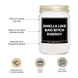 YouNique Designs Funny Boss Lady Gifts 8oz Candle, Gift for Boss Female, Gifts for Women Coworkers - Best Friend Candle, Boss Candle Funny - Funny Gifts for Coworkers Female (Mahogany Teakwood)