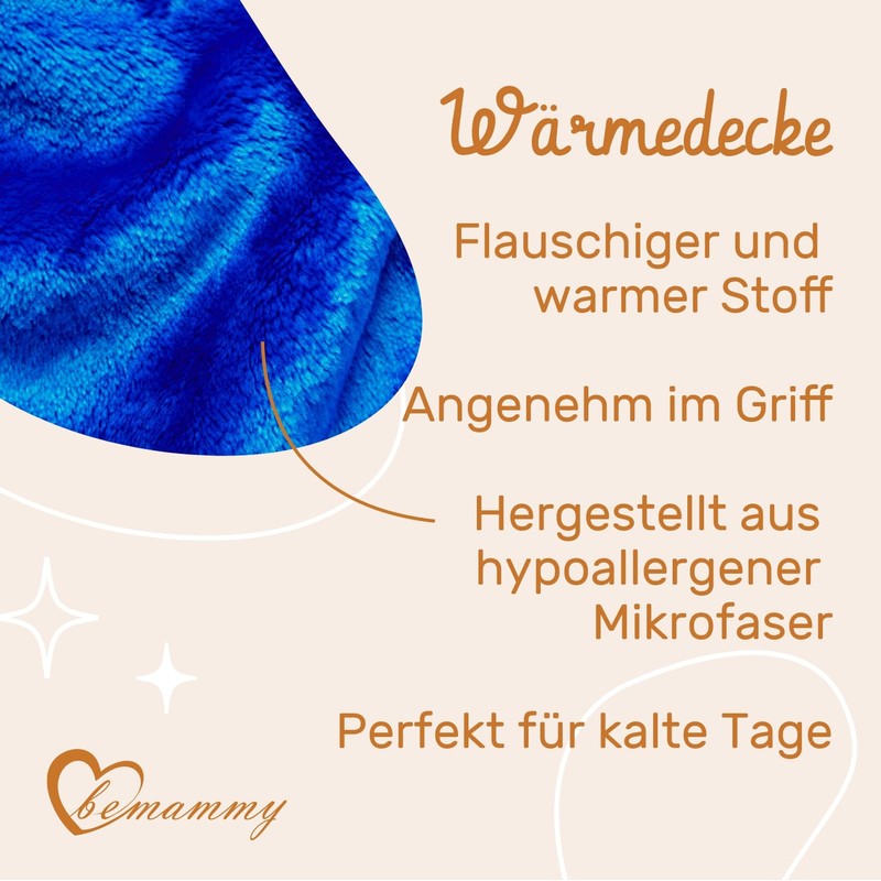 Be Mammy BE20-168 Warm Baby Blanket Baby Gift (Dark Blue
