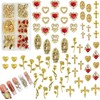 72PCS Gold Nail Charms