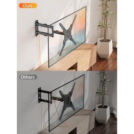 ELIVED TV Wall Mount for Most 26-60 Inch TVs, Swivel and Tilt Full Motion TV Mount with Single Stud Perfect Center Design, Wall Mount Bracket Max VESA 400x400mm, Corner Mount Holds up to 77 lbs.