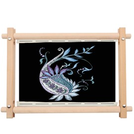 MUFEKUM Beech Wood Embroidery Tapestry Scroll Frame, Wooden Cross Stitch Frame, Quilting Frames, Needlepoint Holder, Embroidery Frame for Sewing, Cross Stitch, Embroidery Projects (17"x12")
