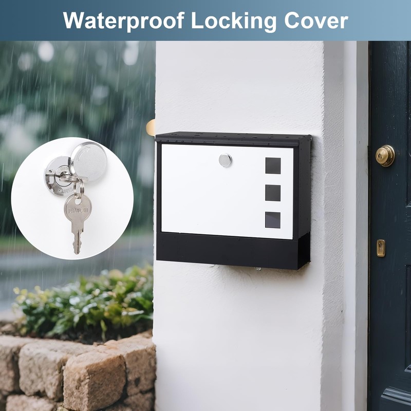 Locking Mailbox Wall Mounted Vertical– Jssmst mailboxes with Key Lock