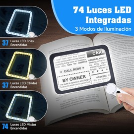 Lupa con Luz LED 5X XT-F9 de NKMSAGE – Gran Área Visual y Doble Temperatura