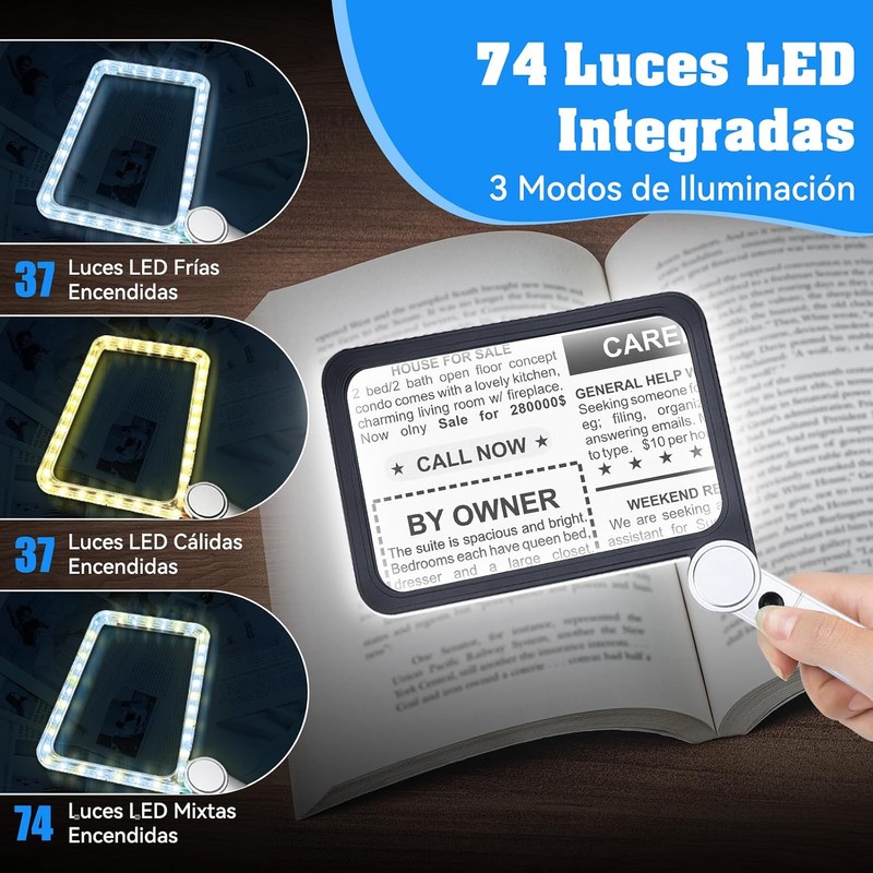 Lupa con Luz LED 5X XT-F9 de NKMSAGE – Gran