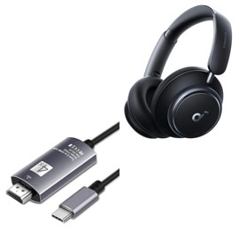 BoxWave Cable Compatible with Soundcore Space Q45 - SmartDisplay Cable - USB Type-C to HDMI (6 ft), USB C/HDMI Cable - Jet Black