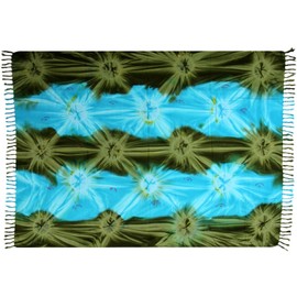Sarong Beach Towel Pareo Wrap Skirt Blue Green Batik Sar03