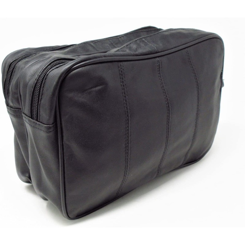 Jumbo - Toilet Bag Extra Large, Genuine Real Leather Mens