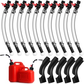 Datanly 10 Pack Racing Fuel Filler Jug Hose 14 Inch Transparent Gas Can Hose with 3 Pack Bender Clear Filler for Racing Container Fuel Tank 3/5/5.5 Gallon Gas Can