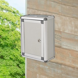 Qianly Small Suggestion Box with Lock Organizer Multifunctional 7.6x3.7x10.7inch Letter