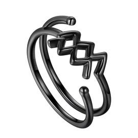 Zodiac Sign Constellation Ring Celestial Aquarius Ring 925 Sterling Silver Zodiac Rings 12 Constellation Astrology Adjustable Cute Ring Zodiac Symbol Jewelry Ring FR0002P-K