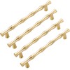 Caylingdee Gold Cabinet Handles 3-3/4"(96mm) Hole Centers Bamboo Shape Cabinet