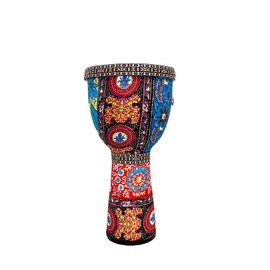 RUOSWTE Djembe Drum Bongo ，Goblet Drum Made Of Goat Leather Drum Head, Hand Painted Cloth, West African Style Hand Drum, Gift For Kids & Adult Beginners (D)