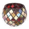 Mosaic Glass Tea Light Holder Romantic Decorative Red Handmade Cracked