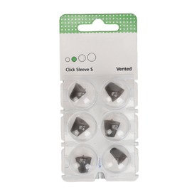 6pcs Click Sleeve Vented Silicone Anti Static Washable Sound Amplifier Click Sleeve Accessory Black S