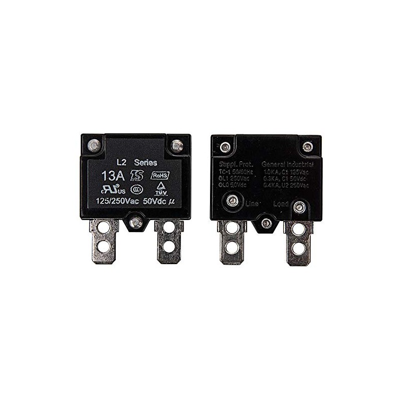 JIARUIXIN 2Pcs 13A 125/250Vac 50Vdc Automatic Reset Relay Fuse Therma