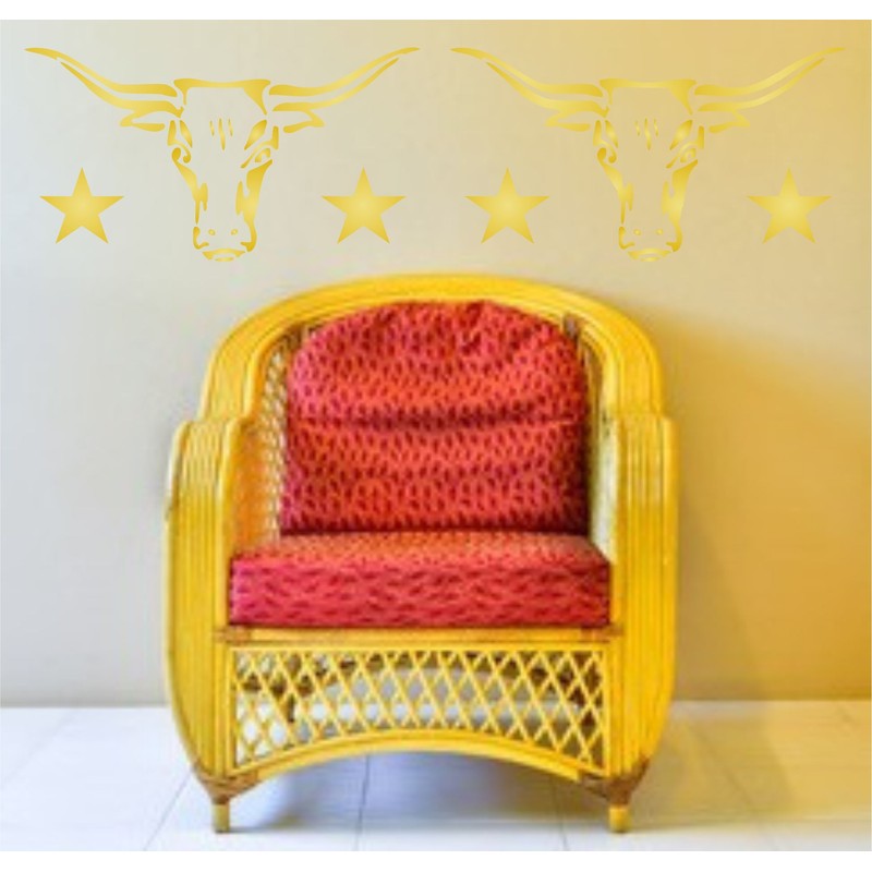 Longhorn Stencil - 30.5 x 16.5cm (M) - Reusable Cow