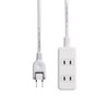 Elecom T-S02-2330WH Power Strip, Easy Wiring, 180° Swing Plug, 3